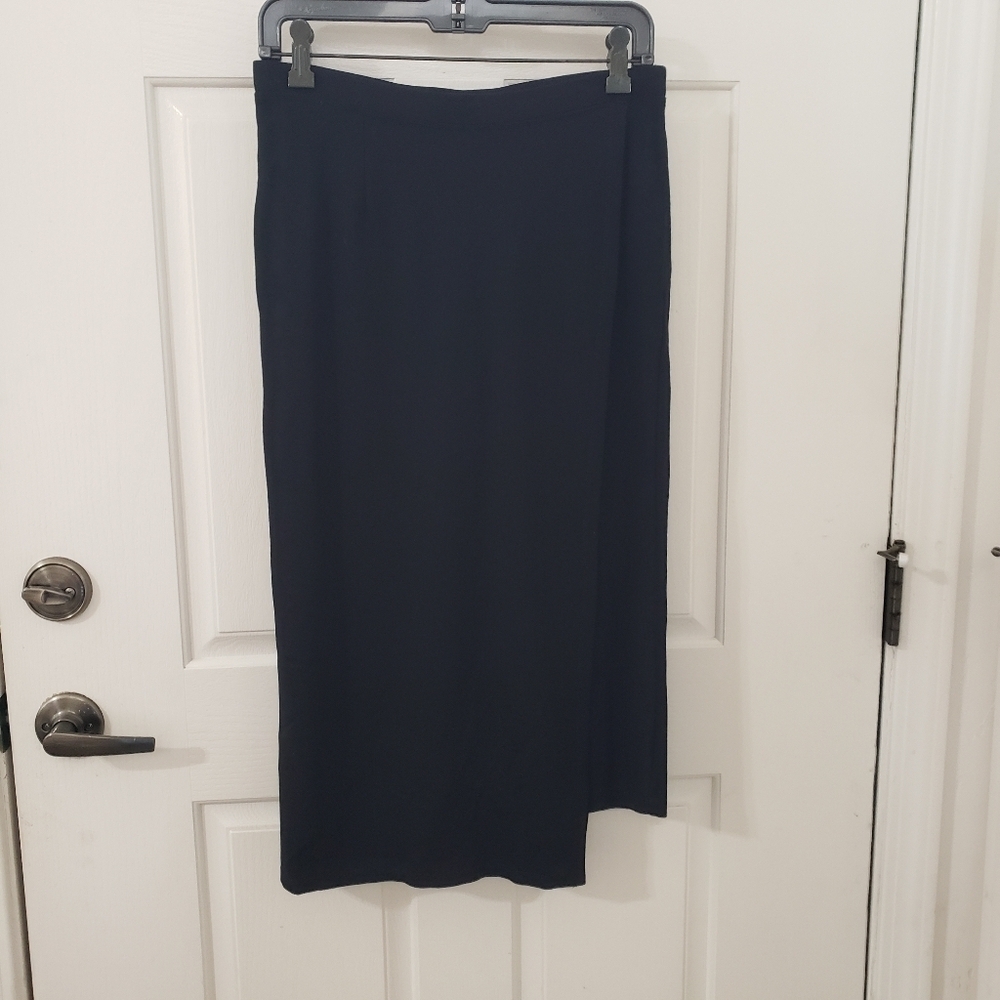 Betabrand Black Asymmetrical Skirt with Built In Pants